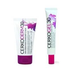 CERKO Zestaw z mocznikem 30% na zrogowaciałą i łuszczącą się skórę głowy i ciała (50 ml + 50 g)