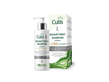 Cutis Ł Bioaktywny szampon konopny + CBD (do mycia i regeneracji skóry głowy i całego ciała z objawami łuszczycy) 200 ml