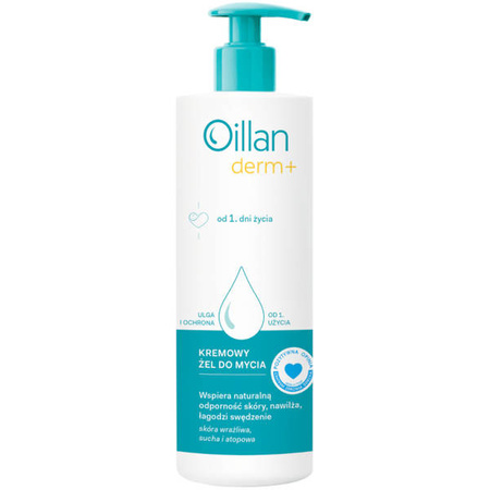OILLAN Derm+ Kremowy żel do mycia od 1. dni życia 400 ml