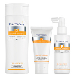 Pharmaceris P Zestaw preparatów do skóry głowy i ciała (Żel, Płyn i Krem) 250 ml + 125 ml + 50 ml