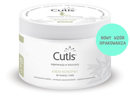 Cutis Ł Krem konopny 20% + CBD (do pielęgnacji i regeneracji skóry z objawami łuszczycy) 400 ml