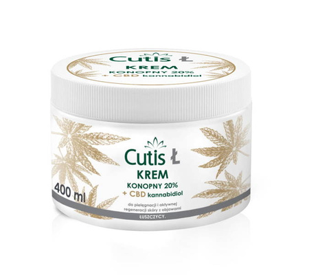 Cutis Ł Krem konopny 20% + CBD (do pielęgnacji i regeneracji skóry z objawami łuszczycy) 400 ml