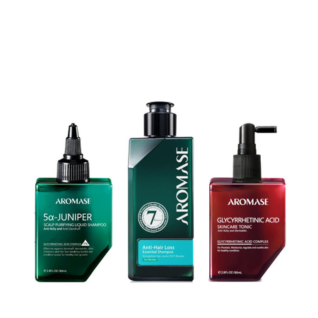 AROMASE Zestaw powiększony przeciw wypadaniu włosów (80 ml + 80 ml + 90 ml)